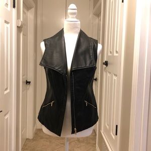 Black Bebe leather vest size small